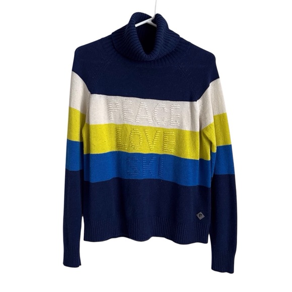 Krimson Klover Peace Love Ski Joni Turtleneck Blue Yellow...